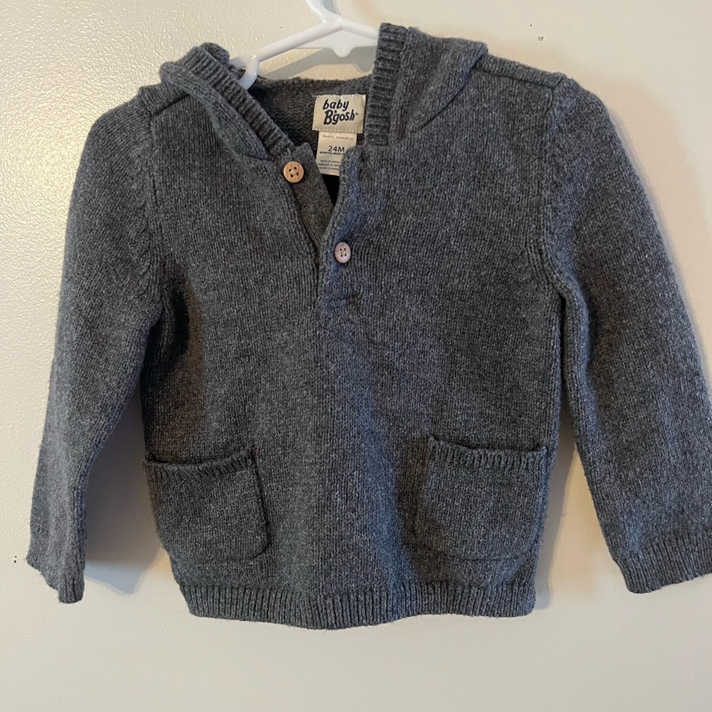 Baby Bgosh sweater hoodie knitted infant 24 months Oshkosh